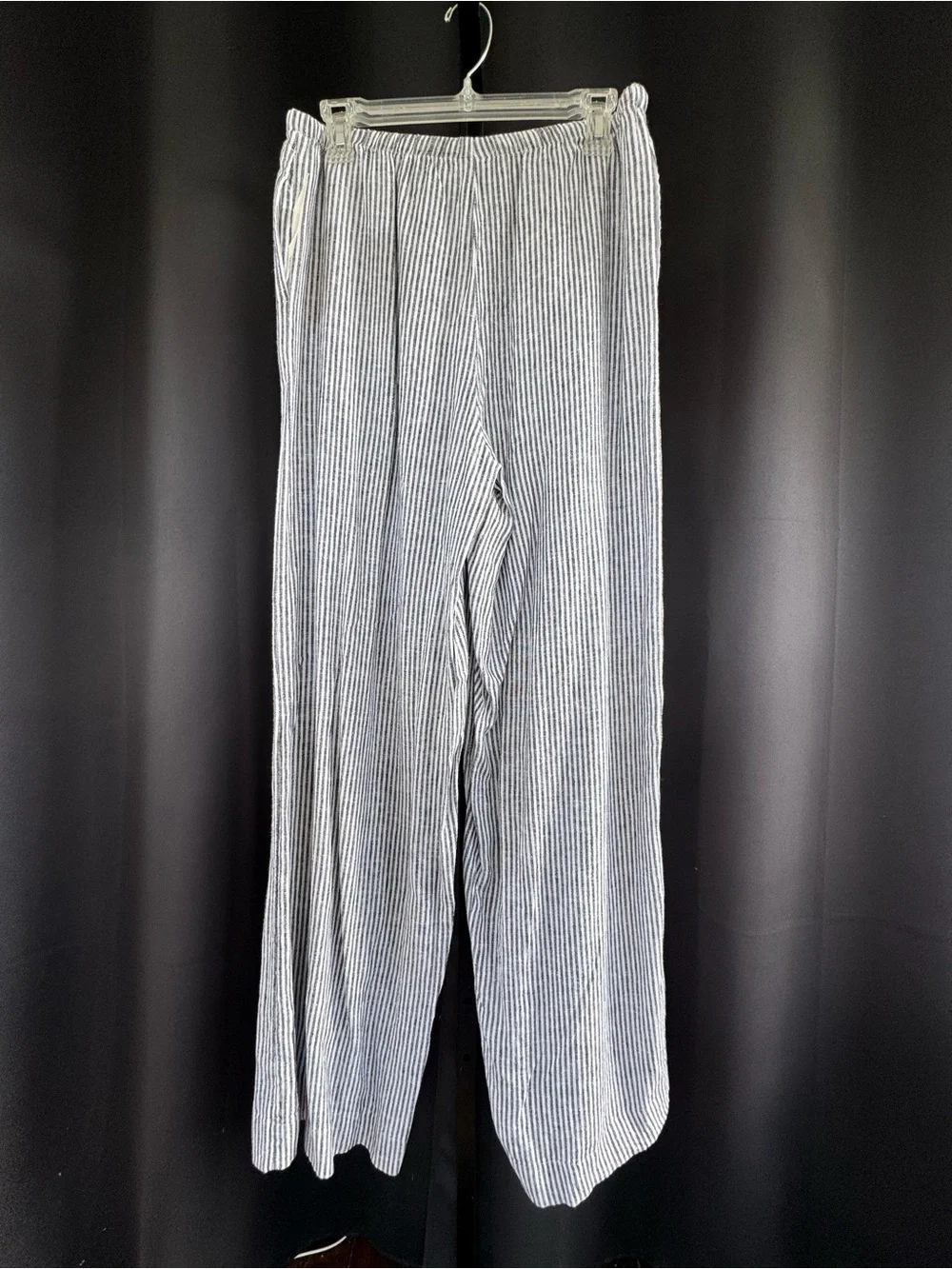 a new day White & Navy Striped Wide-Leg Drawstring Pants - Picture 2 of 4